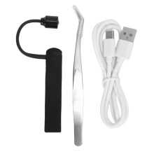 Wimpernpinzettenlampe, 1 W LED, Tragbar, Biegsamer Schlauch mit 180-Drehverstellung für Wimpernverlängerung, Rosa, EU-Stecker