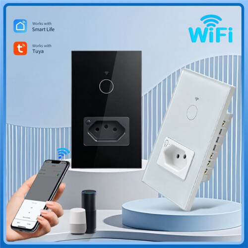 Tuya WiFi  Light  with Touch Wall   Life APP Remote Control for Alexa  Home B BR Plug 1