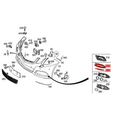 Front Bumper Fog Light Grille Cover Trim Molding Kit for E-Class W212 AMG 2010-2013 2128851753 2128852174