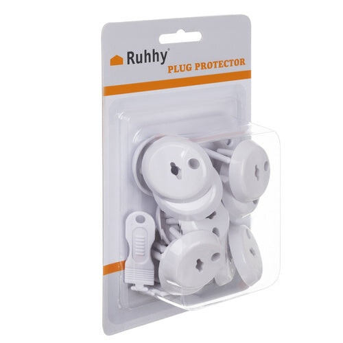 Child Safety Socket Covers, 15 Pack with Keys, White 2