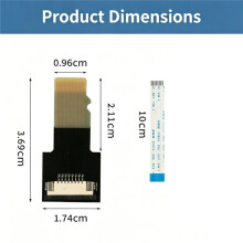 Verlengkabel FPC-Kaartlezer (Mannelijk Naar Mannelijk) voor SDXC-Kaartlezers, Testkabel voor Micro- TF-Kaart Naar Geheugenkaartkit, 20 cm