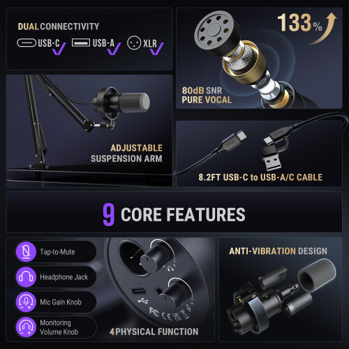 FIFINE FIFINE K688CT Dynamic Podcast Microphone Kit 2