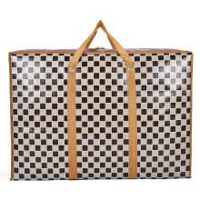 (Brown, 90x55x23cm) Fabric Nowoven Moving Storage Bag With Reinforced Handles For Travel Household