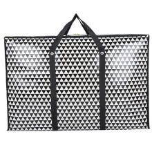 (Black, 60x43x20cm) Fabric Nowoven Moving Storage Bag With Reinforced Handles For Travel Household