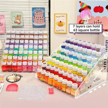 63 Pièce Pot de Rangement pour Perles Fuseaux Bijoux Bouteille de Rangement en Strass Conteneur de Rangement Multifonctionnel