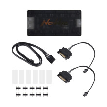 3X NOLLIE 8-Poorts 5V 3PIN Adresseerbare ARGB-Controller Ondersteunt SignalRGB OpenRGB -Voeding voor Uitgebreide Moederbordinterface