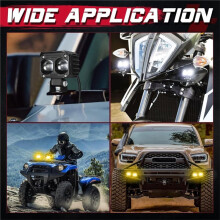 Luzes de Condução LED para Motocicleta de 2,5 Polegadas, Luzes Spot LED de Cores Amarela/Branca para ATV UTV SUV Carros Off Road Caminhões
