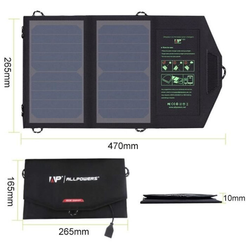 Tragbares Solarladegerät - WEWOO - 336073 - 10W - 5V - Format B5 2