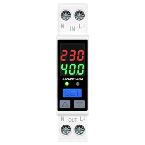 1P Adjustable Protective Relay 40A AC220V over Voltage Under Voltage over Current Protector Circuit Protection