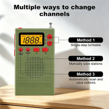 Draagbare AM/FM-Radio, Dual-Band Weerradio met Lcd-Scherm en Koptelefoonaansluiting, Digitale Zakradio A