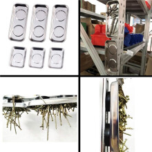 6-Piece Magnetic Tray Set (3.6"X2.4" / 5.9"X2.5" Square), Magnet Tool Trays Parts Holder, for DIY Handyman, Woodworker