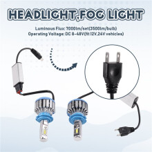 Lampadine per Fari A LED per Auto T1 H7 Ultra Luminose, Abbaglianti, Faro Anteriore per Auto, Plug And , 6500K