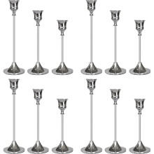 Candlestick Holders Silver, 12Packs Taper Candle Holder for Candlesticks, Candle Sticks Holder Decor for Home Decor
