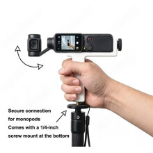 For Osmo Pocket 4/4P Camera Vertical Shooting Handle W Anti-Scratch Foam Pad /Strap Hole/Expansion Port Black