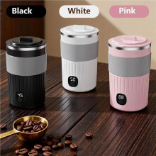 Electric Self Stirring Travel Mug with LED Temperature Display Auto Mixing Coffee Cup Portable Insulated Mug B