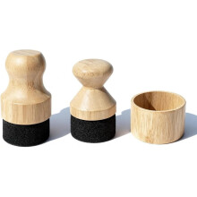 Mystery Oil Applicator Compatible with Boos Block Cutting Board 2 Brushes with 1 Lid,Natural Bamboo Board Cream Brush