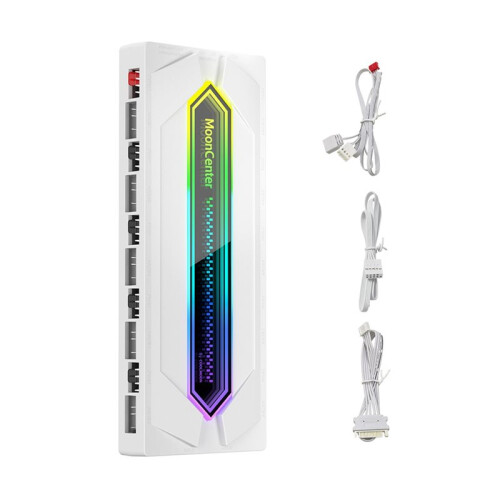 ARGB&PWM PC Fan Controller Splitter Software-Controlled Silent Temp Control Asynchronous Fan Controller for PC Case B
