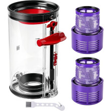 Dust Bin Replacement Compatible with V10 SV12,with HEPA Filter ,Compatible with Cyclone V10 Series, Parts No.969509-01