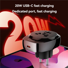 LDNIO Universal Travel Adapter 3250W 20W PD Type-C Fast Charger Worldwide Power Converter All in One International Plug EU Plug