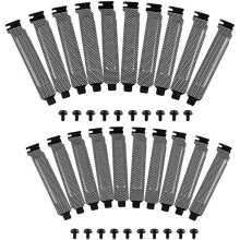 PCI Heat Dissipation Baffle Slot Cover Vented for Computer Cases Dust Filter Bracket Plate, 20 Pcs Hard Iron with Screws