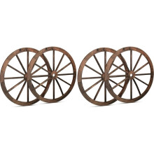 Set di 4 Ruote di Carro In Legno da 30 cm (12 Pollici), Decorazioni Rustiche In Stile Western per Casa e Bar