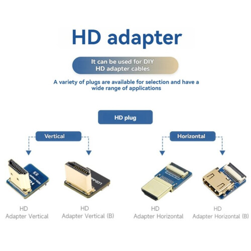 Adaptador Compatible con  para Cable FFC DIY Conector Horizontal/Vertical para Raspberry Pi Horiz. (B) 1