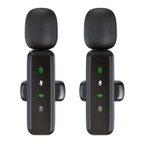 Microfono Lavalier Wireless Portatile con Riduzione del Rumore per Vlog e Live, Ideale per Registrazioni Audio e Video. Collega e Utilizza. 2
