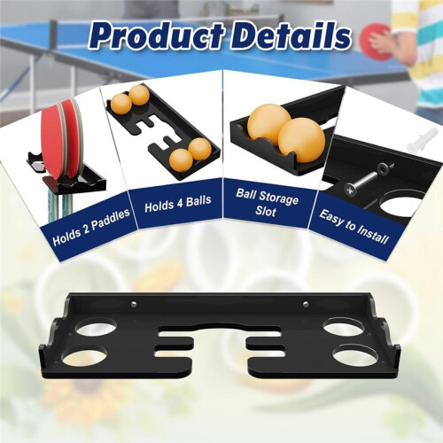 Table Tennis Paddle Holder Table Tennis Paddle Wall Mount Shelf Rack Table Tennis Racket Display Black 1