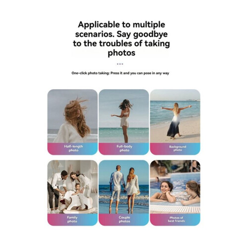 Wireless  Remote Controller Rechargeable Self-Timer Selfie Stick Shutter Release Button for IOS Android 2