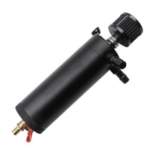 Serbatoio di Raccolta Olio Separatore Universale A 2 Porte In Alluminio con Deflettori, Filtro di Sfiato e Tappo di Scarico.