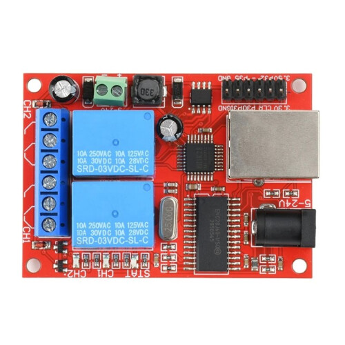 DC5-24V 2 Channel Ethernet Relay Module TCP UDP Web Server Cloud Remote Control Timer Network  Controller