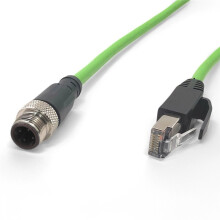 3 Meter 8-Polig M12 Till RJ45-Kabel IP67 Vattentät STP-Skärmad RJ45 Industriell Ethernet-Kabel för EtherCAT/Profinet/IIoT