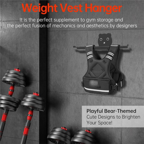 Weight Vest Hanger Wall Mount with Rubber Coating 2