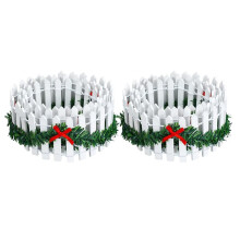 Conjunto de 2 Peças de Cerca de Piquete Branca de 35 Polegadas - Cerca Decorativa Encantadora para Vila em Miniatura e Jardim de Fadas