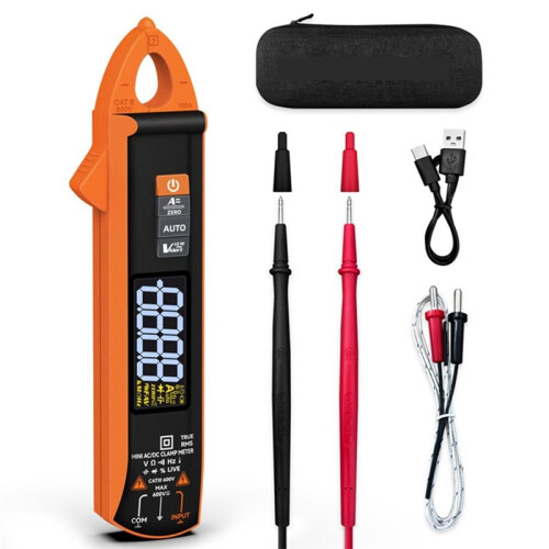 Digital Clamp Meter Multimeter 100A 6000 Digits TRUE RMS High Accuracy Capacitance NCV Ohm Hz Voltage Tester