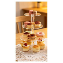 Présentoir à Cupcakes Rond à 4 Étages en Acrylique Transparent, Idéal pour Mariages, Anniversaires et Fêtes.