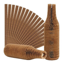 24 Pcs Wine Bottle Protector Sleeves Honeycomb Paper Reusable Wine Glass Liquor Bottle Protectors for Moving, Camping