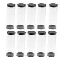 10 Pack Clear Tube Storage Case, Clear Display Case Tubes, Clear Tubes Tube