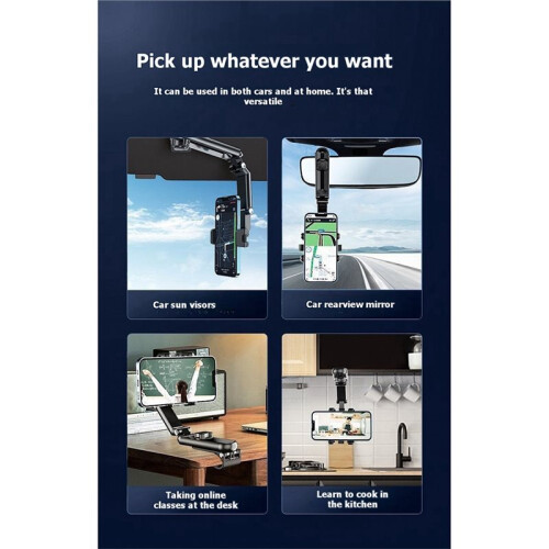 Suporte Multifuncional para Celular no para- Do Carro, com Clipe Ajustável e Função Mãos-Livres. 2