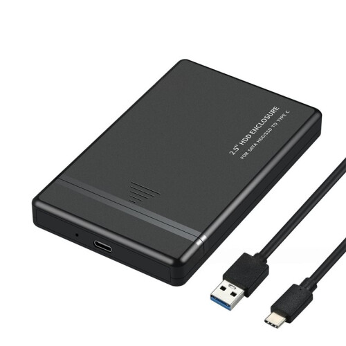 Case per HDD da 2,5"  A USB 3.1 Type C - Box Esterno per Hard Disk da 2,5" SSD HDD - Box Portatile Senza Attrezzi