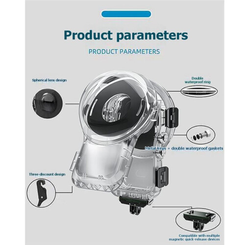 For  X6 Invisible Dive Case Waterproof  Housing Underwater Dive Protective Shell 2