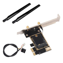 M.2 NGFF to PCIe Adapter Card Wireless Network Card Converter with 6DB Antenna for AX210/AX200 Wireless WiFi Card