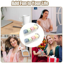 Akascord Keyboard Fidget Toy - Cute Creamy White Keychain Decompressor for Adults & Kids, Relieve Stress & Anxiety