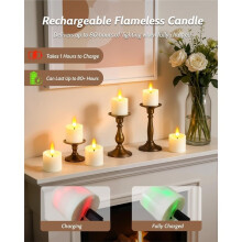 Confezione da 12 Piccole Candele Ricaricabili Senza Fiamma con Telecomando e Timer, Ideali per Halloween, Matrimoni, Feste e Decorazioni per La Casa.