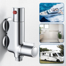 -Thermostatic Shower Mixer Bar Caravan Vertical,Brass Thermostatic Shower Valve for RV, Yacht, Boat,1/2" Outlet