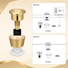 Universelles WC-Spülknopf-Set, Teile für Zweimengenspülung, Druckknopf für WC-Spülkasten mit 20 mm und 40 mm Deckelöffnung