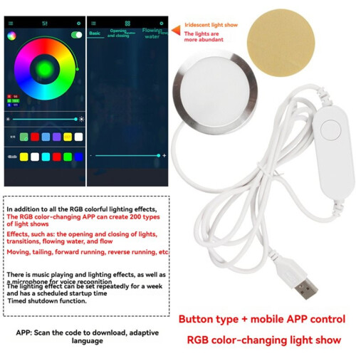 3D Printing Model RGB Color LED Light LED Spotlight Multicolour Adjustable Led Light Kit DIY USB LED Light Show 1