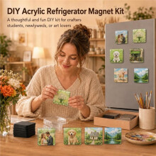 Zestaw 20 Akrylowych Magnesów na Lodówkę DIY, Magnetyczne Ramki na Zdjęcia do Lodówki, do Tworzenia Zdjęć i Prac Artystycznych