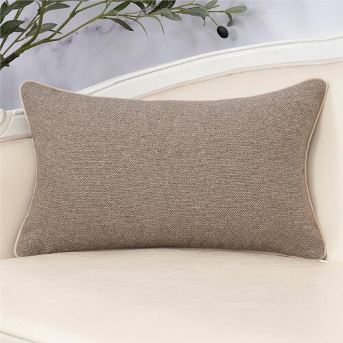 Neutral Floral Pillowcases, Plush Rectangular Cushion Covers, Decorative Farmhouse-Style Sofa Cushion Covers Beige
