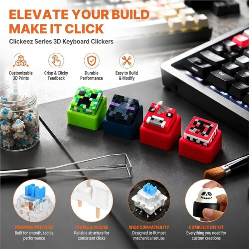 Ensemble 90 Interrupteurs à  pour Imprimante 3D,Interrupteurs Clavier à  pour Projets D'Impression 3D,Interrupteurs à 3 Broches,Pièces